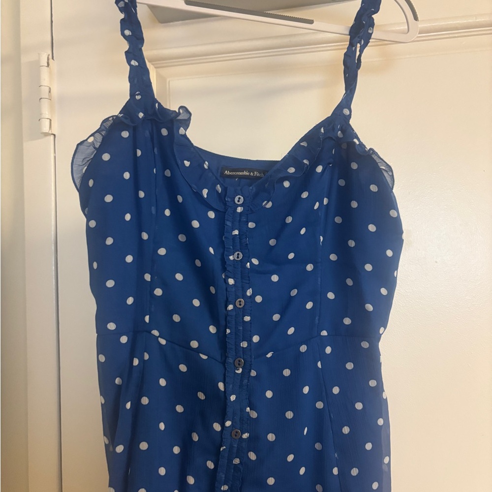 Abercrombie & Fitch Blue Dress with White Dots - Picture 3 of 6